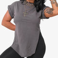 Side Slit Tee - Stone