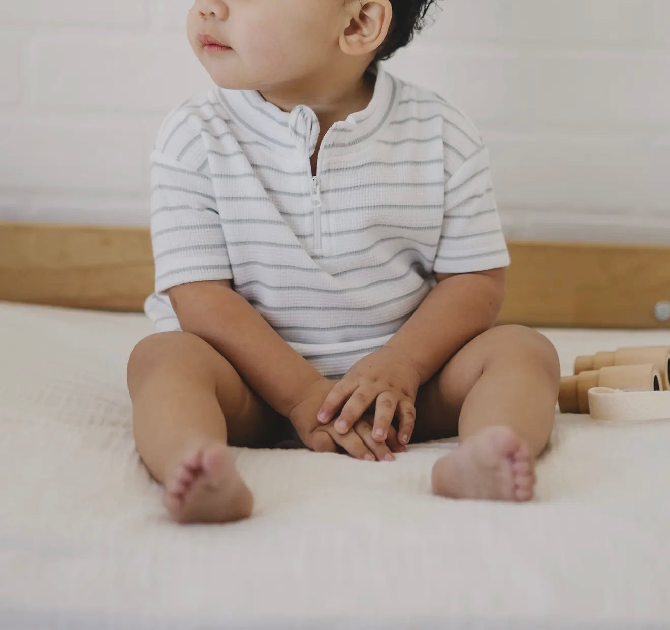 Sea foam Stripe Bubble Romper