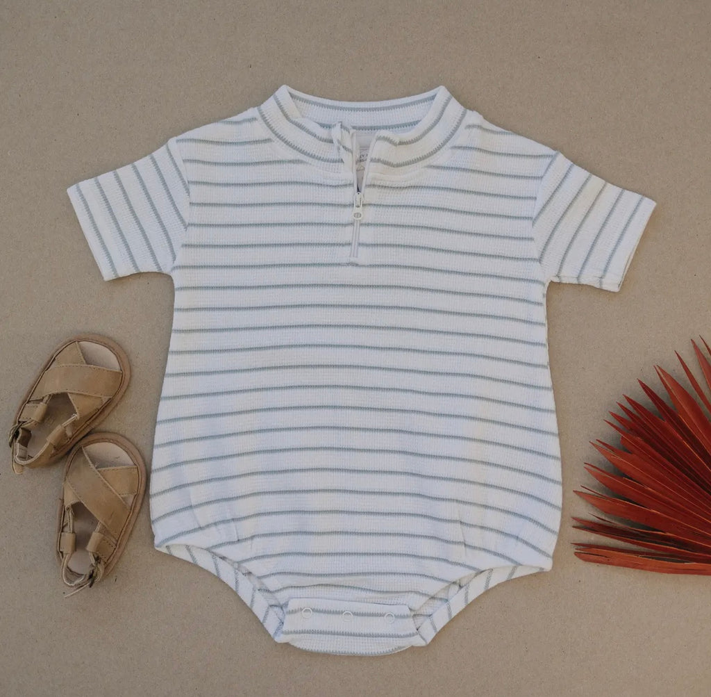 Sea foam Stripe Bubble Romper