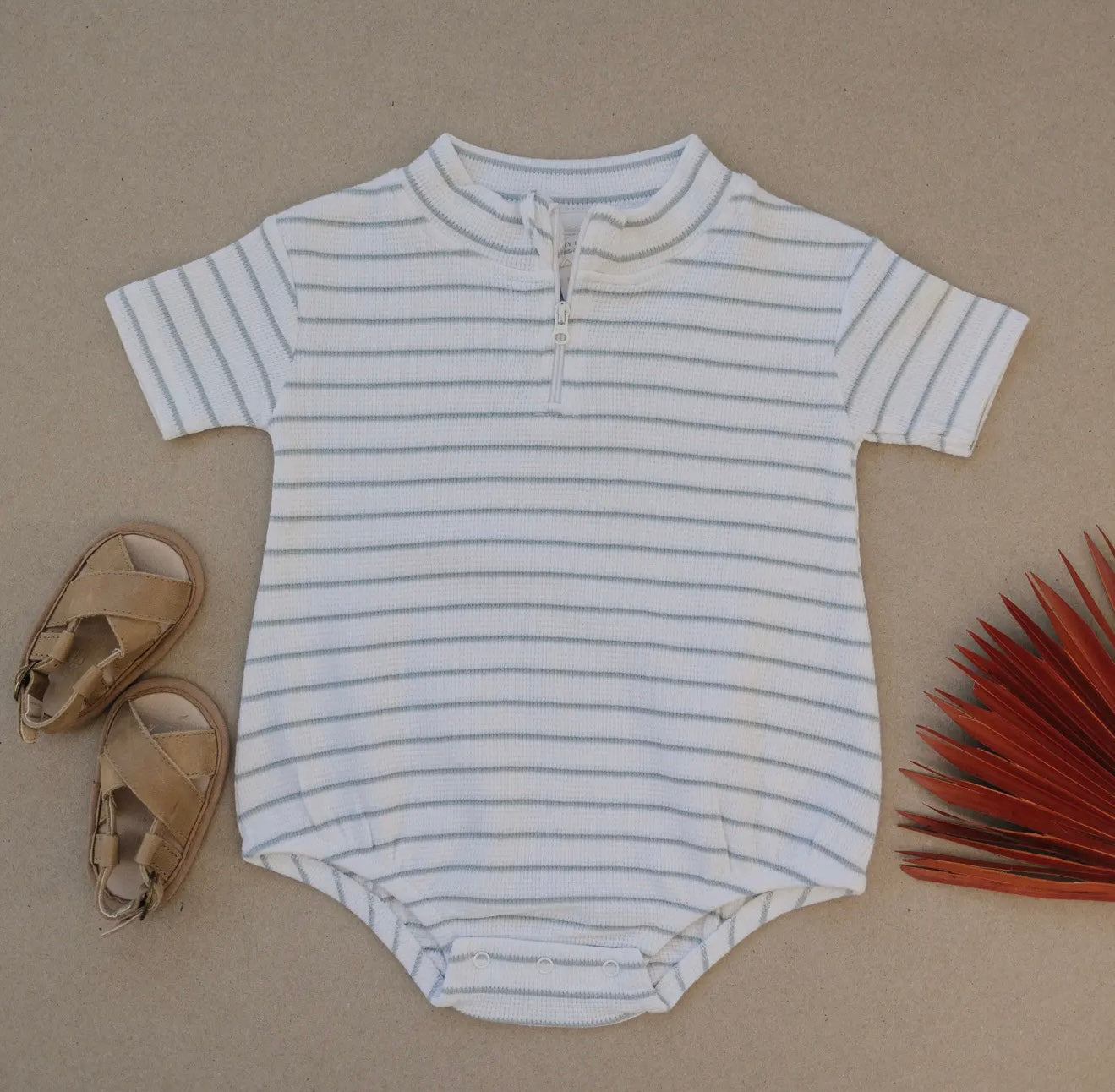 Sea foam Stripe Bubble Romper
