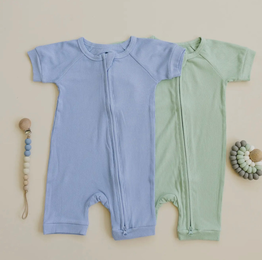 Kiwi Ribbed Bamboo Shorty Romper