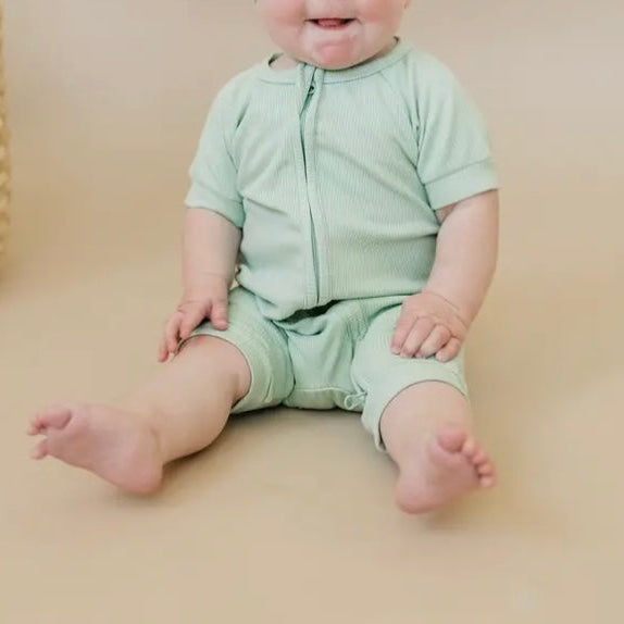 Kiwi Ribbed Bamboo Shorty Romper
