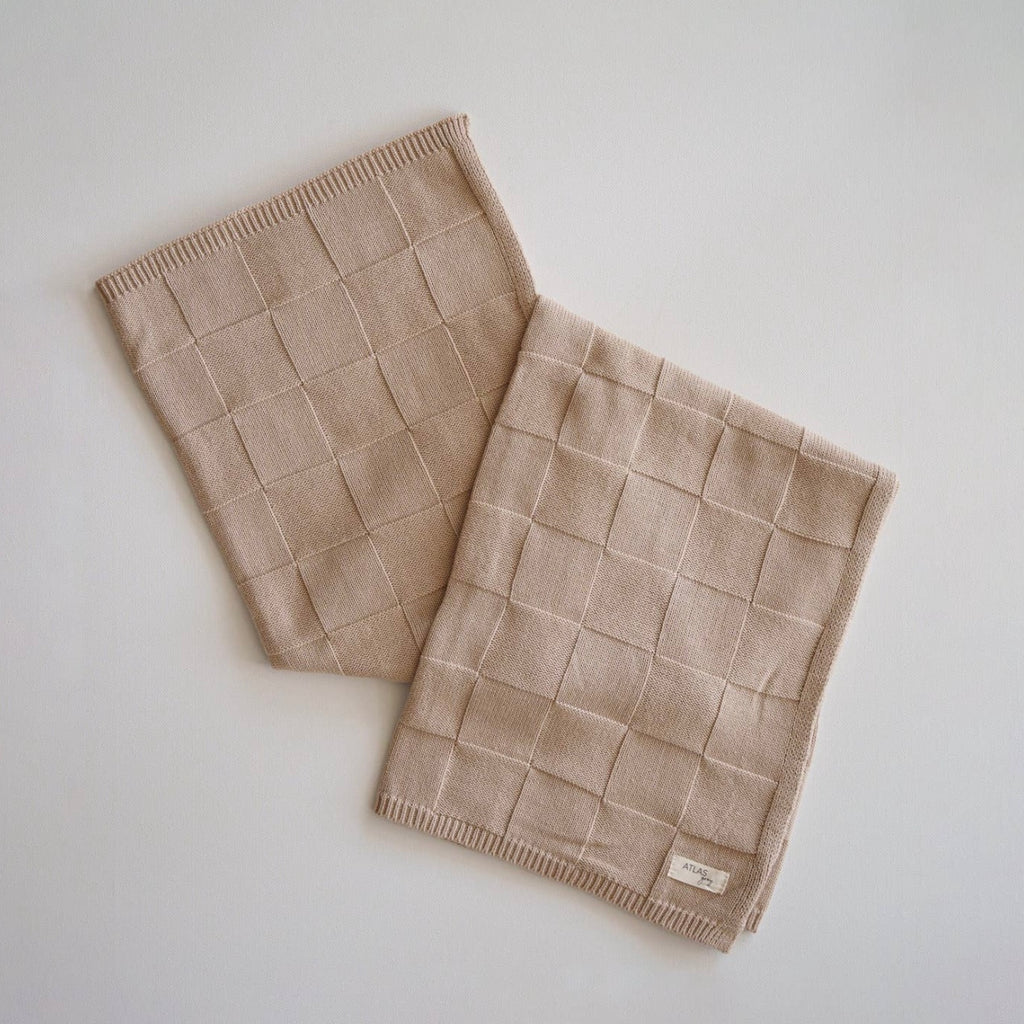 Organic Checkered Knit Blanket