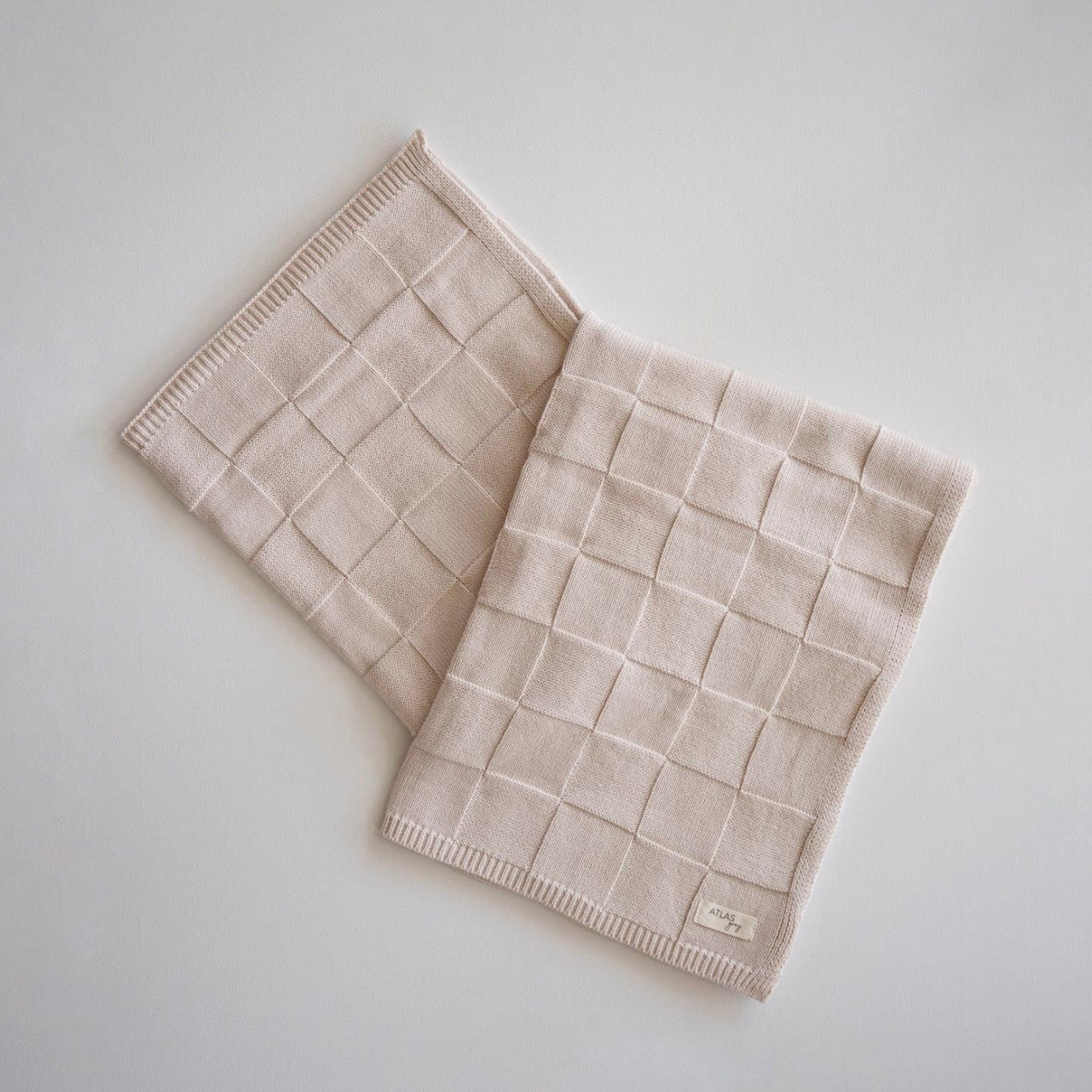 Organic Checkered Knit Blanket